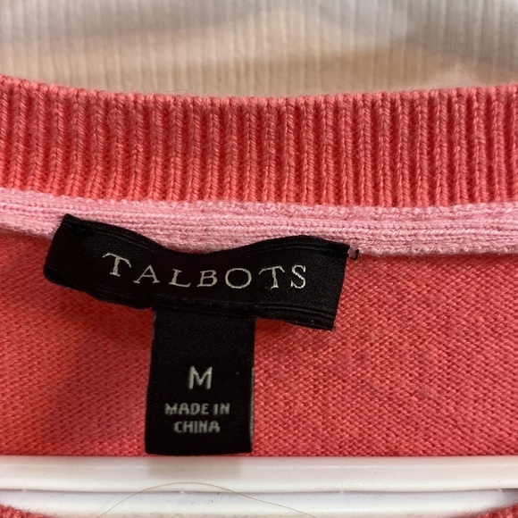 TALBOTS Women’s Pink Intarsia Knit Beaded Turtle Novelty Sweater Size Medium - Picture 3 of 6